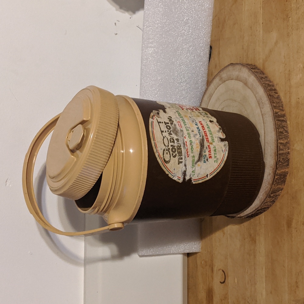 Vintage Gott Thermos 1/2 Gallon Brown Lid with Spout & Handle